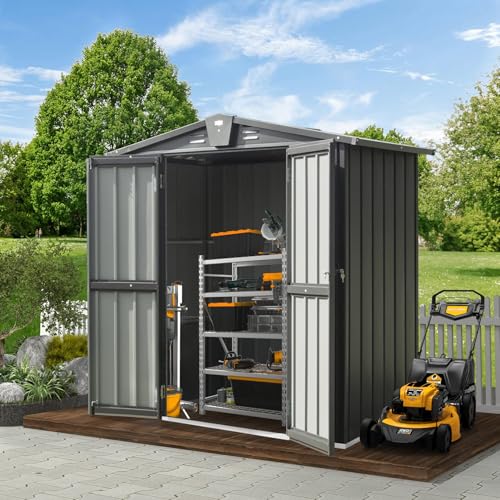 Domi Outdoor Storage Shed 5'x3 (5' x 3' Gable Roof / Dark Gray)