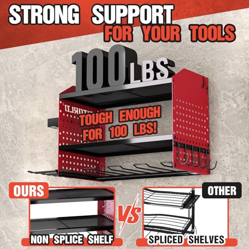 Power Tool Organizer with Charging Station (Red / 16'')