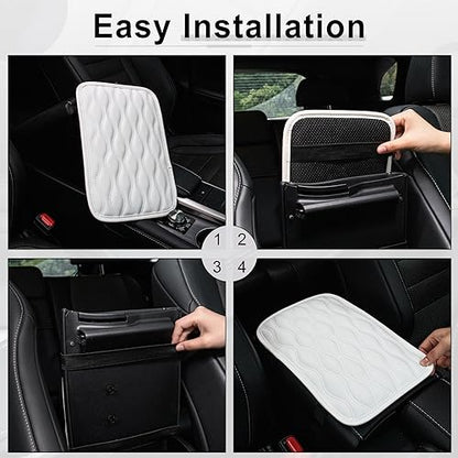 Auto Center Console Pad (white-line)