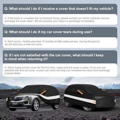 10 Layers SUV Car Cover Custom Fit for Cadillac XT5 (Black Gray / Custom Fit for Cadillac XT5/SRX)