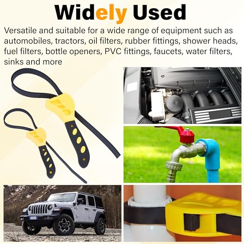 2 PCS Strap Wrench Plumbing (Yellow)