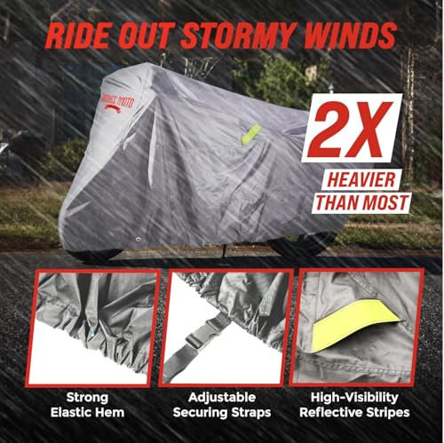 All Season Motorcycle Cover for Mid (Light Gray / [M] 96"L x 38"W x 55"H)