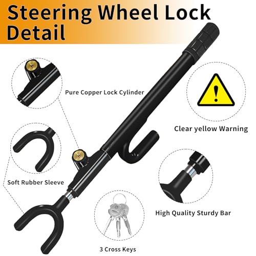 Heavy Duty Steering Wheel Lock (Black)