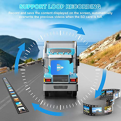 HD 1080P 10" Wired Backup Camera System Rear and Side Coverage (Jet Black / 10 inches)