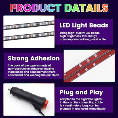 Pink LED Strip Lights 2in1 Light Ambient Light Strip Flexible Color for TV (Purple)