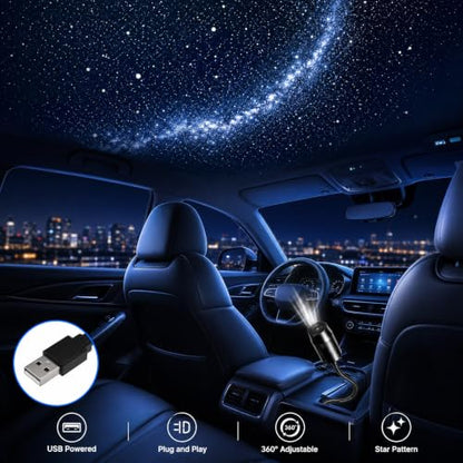 2PCS USB Car LED Interior Lights (Black)