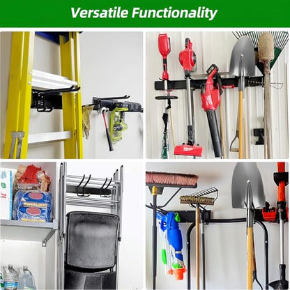 48 in Garage Tool Organizer Wall Mount (48 inch Double-Layer 6-Hook)