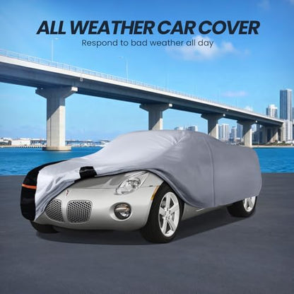 Multi Layer Car Cover Custom Fit for Pontiac Solstice (W.Custom Fit Pontiac Solstice / White Car Cover)