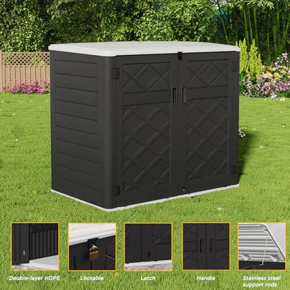 Resin Outdoor Storage Shed (Black-White 48Cu.ft)