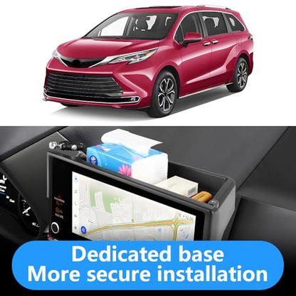 Car Phone Holder Center Console Organizer Tray for Toyota Sienna 2025 2026 [ 12.3 inch Touch Screen ]Auto Interior Accessories Best Cell Phones Mount Mobile CellPhone Stand Dashboard Storage Accessory ([Tray&phone holder]for Toyota Sienna 25-26[12.3in])