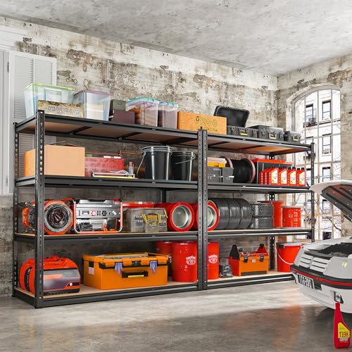 48" W Garage Shelving Heavy Duty 2550 LBS Storage Shelves 4 Tier Heavy Duty Shelving (48" W x 60" H x 24" D)