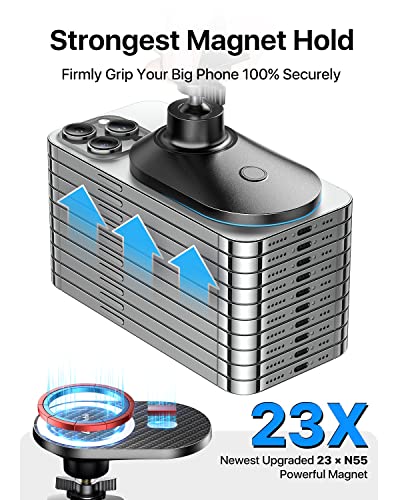 Upgraded for Magsafe Car Mount Pro [Strongest Magnet (Black-P2)