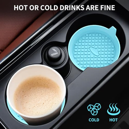 Car Cup Holder Coasters [4 Pack] Silicone Cups Mats (4pack-sky Blue)
