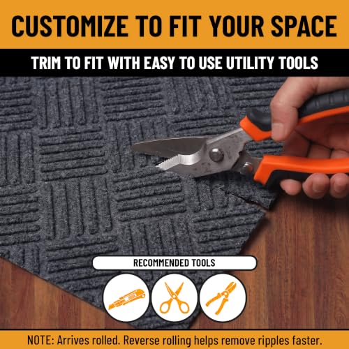 2x48 Commercial Floor Mat Heavy Duty High Traffic Utility Carpet (Anthracite Diamond / 2' x 48' (Runner))