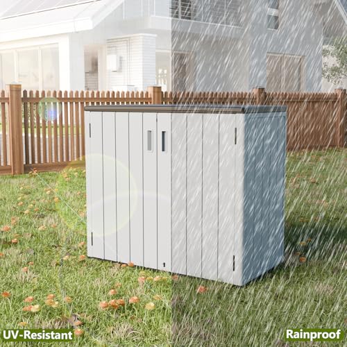 37 Cu.Ft Outdoor Storage Shed Weather Resistant (Light-Grey / Large-37 cu ft)