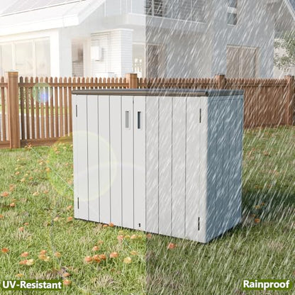 37 Cu.Ft Outdoor Storage Shed Weather Resistant (Light-Grey / Large-37 cu ft)