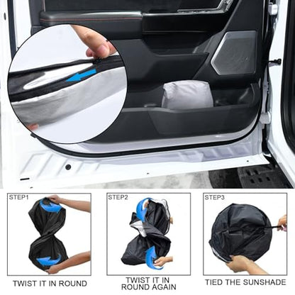 Foldable Front Windshield Sunshade fit for Ford F150 Accessories 2021 (Fit for F150 2021-2026)