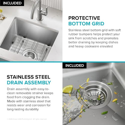 Fairlane 17 in Undermount Single Bowl Stainless Steel Kitchen Sink (17 Inch / Single Bowl — Undermount)