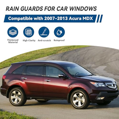 4pcs Window Visors Rain Guards for 2007 (2007-2013 MDX)