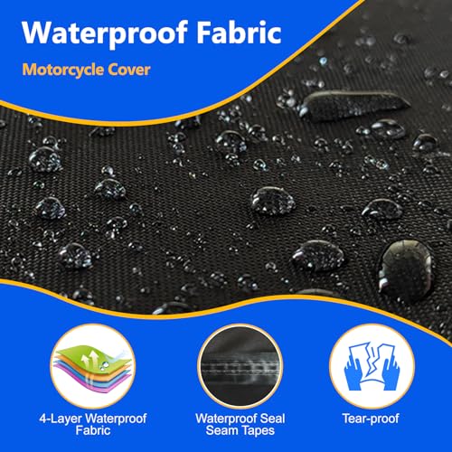 Motorcycle Cover (Black / 97.5" x 41" x 50")