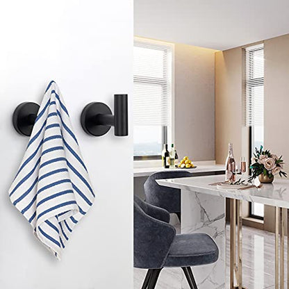 Bath Towel Hooks (Matte Black / 4 Pack)