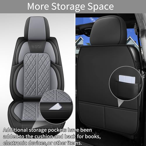 Car Seat Cover Custom Fit for Dodge Ram 1500 2500 3500 2002 (Black & Grey / Full Set (Flat Rear))