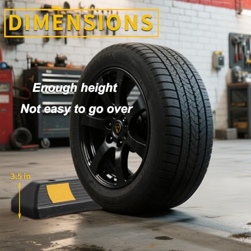 Heavy Duty Rubber Parking Stopper 2 Pack (3.5''Height2Pcs)