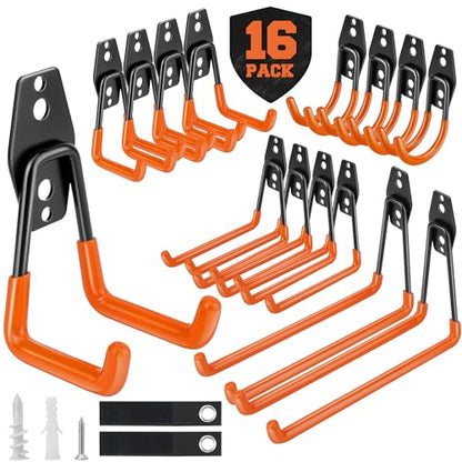 16 Pack Garage Hooks Heavy Duty (16 / Orange)