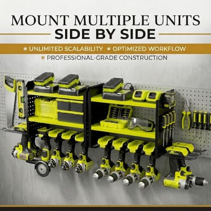 Power Tool Organizer Wall Mount (6 Drill Holder / Green)