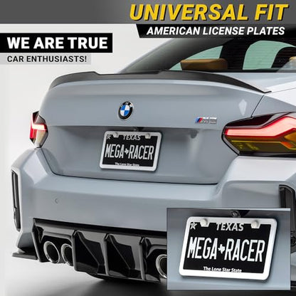 Premium Slim Gloss White License Plate Frame (White / 1 Piece)