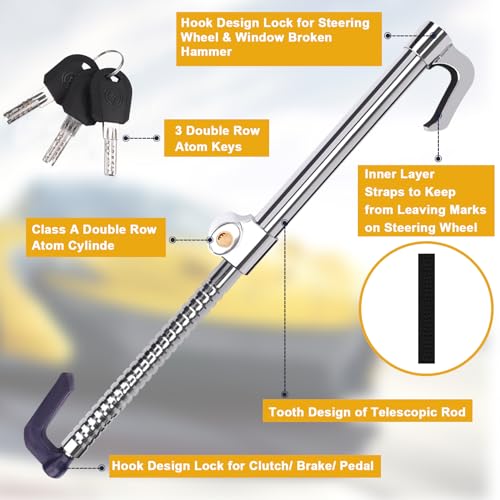 Universal Steering Wheel Brake Lock Anti (Max length of 37.4")