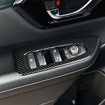 Car ABS Window Lift Control Switch Decals Only for 2025 2026 Subaru Forester Interior Carbon Fiber Style (Window Lift Switch Decal)