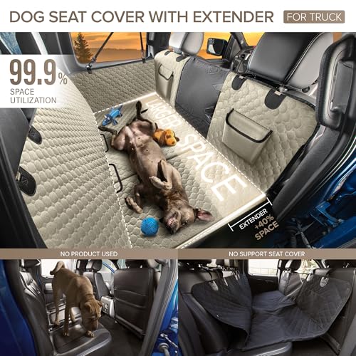 XL Truck Back Seat Extender for Dogs (Khaki for Truck / For Large Truck)