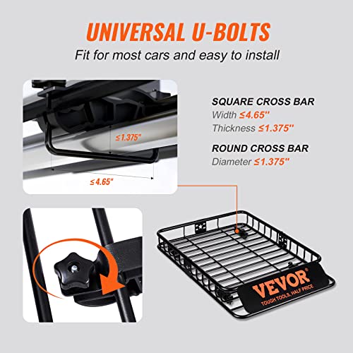 Roof Rack Cargo Basket (Basket w/ Bag / 51x36in)