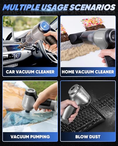 Handheld Car Vacuum Portable Cordless 15000PA HL107B Silver (Silver)