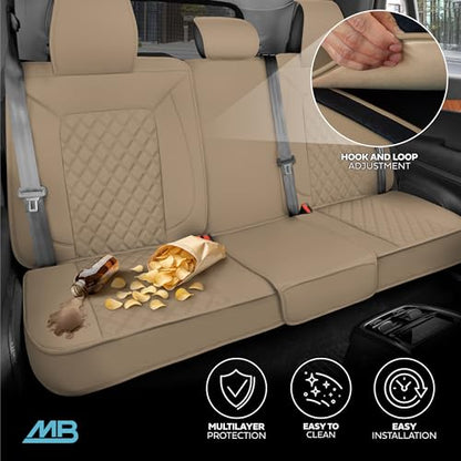 Curated Sandstone Napa Leather Seat Covers for Cars & SUVs (Beige (Sandstone) – Set / Full Set)