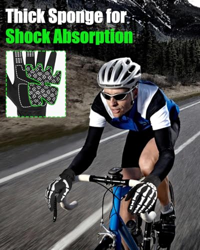 Motorcycle Gloves for Men and Women (White Skeleton / Large)