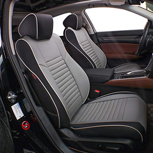 Car Accord LX Seat Covers 2018 (Black/Gray / 2018-2022 LX,Solid No Split Rear Backrest)