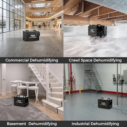 120 Pints Energy Star Crawlspace Dehumidifier with Pump 1300 Sq.Ft (Black)