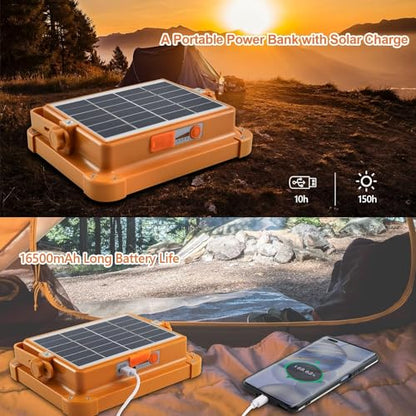 Portable LED Solar Work Light 100W 16500mAh 10000LM (Orange)