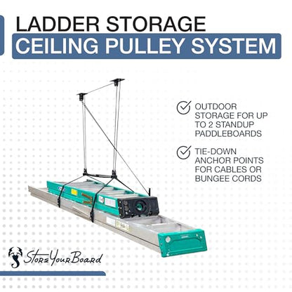 Ladder Storage Ceiling Pulley System (8 ft - 10 ft Ceiling)