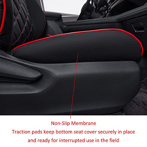 Sienna Seat Covers for 2021 (Leather(Black with Red Piping) / 2021-2026,2nd Row Captian Chair(Without Legrest))