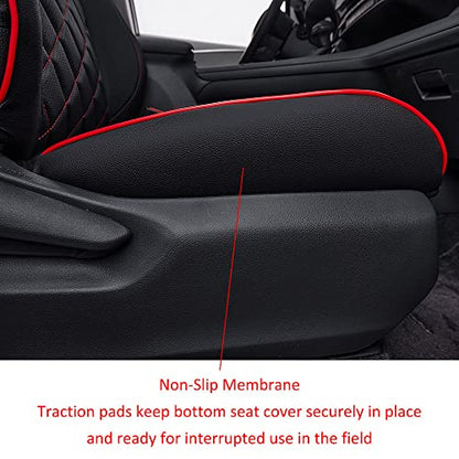 Sienna Seat Covers for 2021 (Leather(Black with Red Piping) / 2021-2026,2nd Row Captian Chair(Without Legrest))