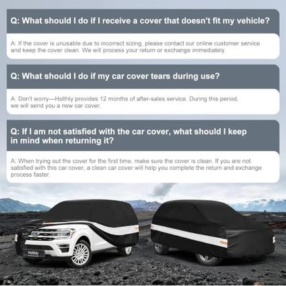 10 Layers SUV Car Cover Custom Fit for Ford Expedition (Black Gray / Custom Fit for Ford Expedition)