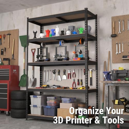 Shelving with MDF Board (Black / 35.3"W x 17.5"D x 72"H)
