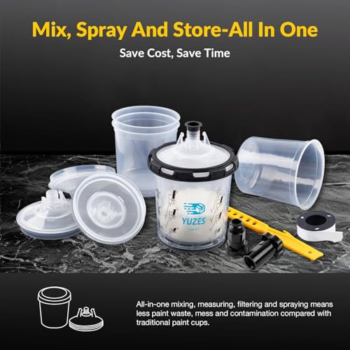 Disposable Paint Cups for Spray Gun (DPS-021Pro with Black PTFE Tape)