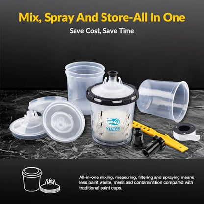 Disposable Paint Cups for Spray Gun (DPS-021Pro with Black PTFE Tape)