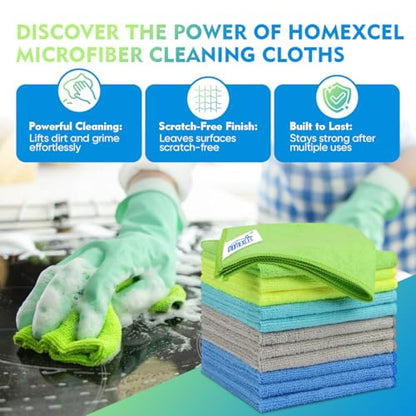 Microfiber Cleaning Cloth 12 Pack (Multicolor / 12.5 x 12.5 Inch)