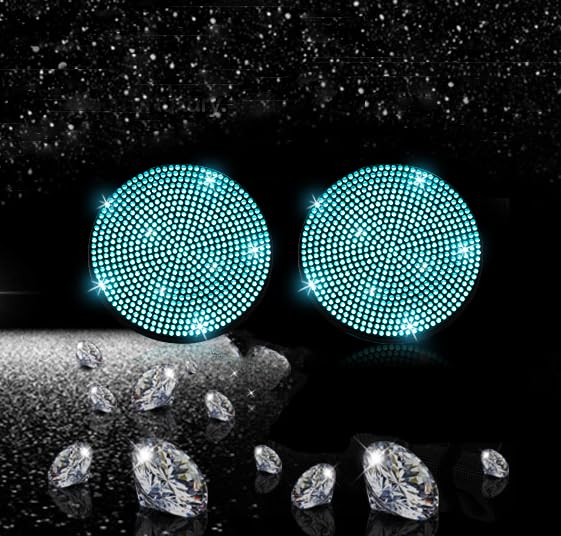 2pcs Bling Car Cup Holder Coaster (Aquamarine / 2pcs)