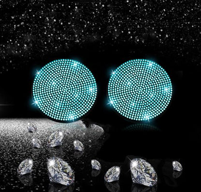2pcs Bling Car Cup Holder Coaster (Aquamarine / 2pcs)
